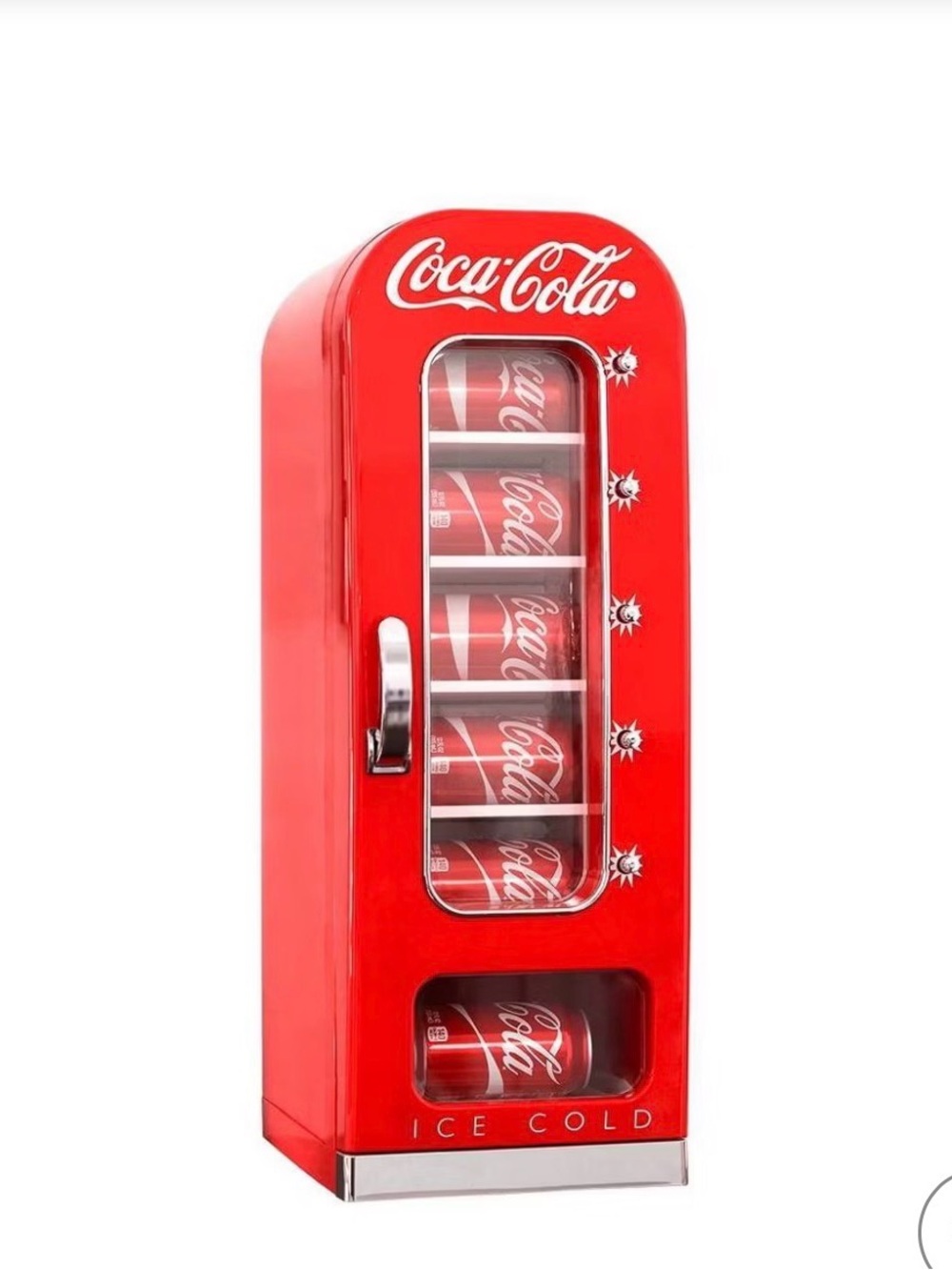 Coca-Cola Vending Machine Mini Fridge 12V DC 110V AC 10 Can Cooler